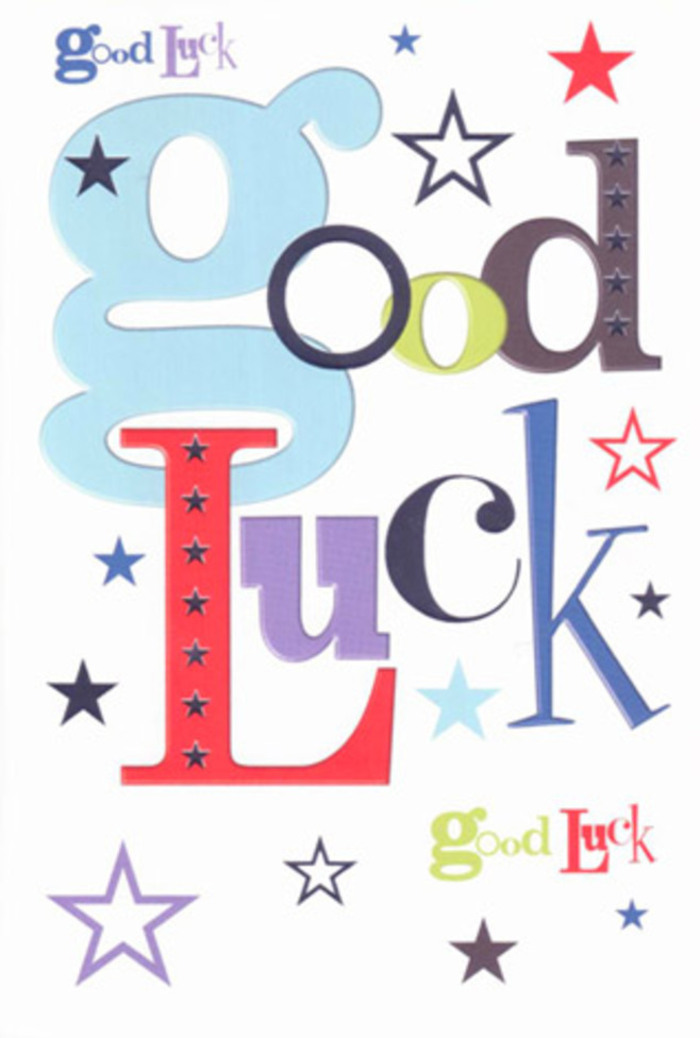 This luck-infused greeting card feels like a visual celebration on a sunny morning in New Barnet, its personality expressed through an exuberant parade of fonts and radiant stars. Each letter stands out in a mosaic of pastel blue, inky black, bright red, and nature-inspired green-each carefully chosen to create the friendly, uplifting energy that echoes the applause and warm wishes often shared at community events in and around East Barnet. The stars, both bold and faint, cascade across the expansive white background, echoing a sense of infinite possibility, much like the open skies above Oak Hill Park. The clean lines and inviting smoothness evoke the proud sensation of sealing a card at Flowers New Barnet, tailoring it for someone about to embark on their own adventure. The design creates more than just a message-it's a talisman of hope, warmth, and unwavering belief, ready to be delivered throughout New Barnet as a tangible wish for good fortune and new beginnings.