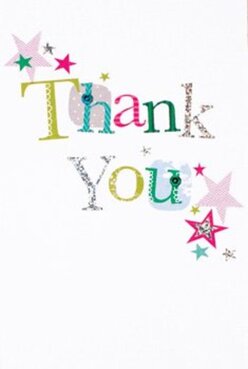 This thank you card, reminiscent of the vibrancy found in New Barnet's bustling markets, embodies the essence of joyful appreciation. The 'Thank You' greeting pops across the card's front, each letter uniquely adorned-some stitched, others polka-dotted or traced in shimmering silver. Shades of magenta, teal, and gold drift in as scattered stars, calling to mind the confetti of local fair festivities by Oak Hill Park. The white background gleams with an inviting purity, offering every joyful detail room to shine. The tactile quality suggests the gentle brush of handcraft, the kind you'd find in artisanal gifts from the hidden corners of New Barnet's high street. It's easy to picture this card nestled among a bright bouquet-perhaps peonies and freesias from a trusted local florist-offering gratitude that feels as real as the flowers themselves. The thoughtful, creative design seems to echo the warmth and care found in every corner of Flowers New Barnet, promising to uplift the recipient in any season.