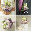 A hand-tied wedding bouquet is cradled gently, its colours and shapes unfolding like the sky just after sunrise over New Barnet's quiet residential streets. The design blends the soft innocence of white lisianthus with the misty, cloud-like clusters of pastel hydrangea, each floret forming a pillowy backdrop for the rest of the flowers. Lilac allium punctuates the bouquet with playful, globe-shaped blooms, their star-like petals adding a touch of whimsy and modern flair. The overall form is rounded yet slightly relaxed, giving it a refined yet approachable feel, as if it could be carried effortlessly down the aisle of a local church near East Barnet Road or displayed in a sunlit bay window after the ceremony. Textures play gently against one another: satin-smooth lisianthus petals, the subtle crinkle of hydrangea, and the firm, tidy line of the wrapped stems beneath the bride's hand. Crisp greenery is woven between the blooms, adding structure and depth so that each flower seems to have its own little stage. Soft daylight falls across the bouquet, making the whites appear luminous and the lilac notes deep and soothing. There is an impression of a fresh, delicate fragrance-light floral notes that suggest a garden waking up in the early morning. This bouquet feels like a quiet promise of forever, suitable for carrying, placing in a vase on a sweetheart table, or holding close during photographs taken in a nearby park. It reflects the care and expertise of a seasoned wedding florist, each stem placed with intention to honor the couple and the meaning of the day.