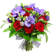 This bouquet truly feels like a celebration of contrasts and harmony, a composition that stirs both the soul and the senses. The velvety crimson roses anchor the arrangement, their spiralled petals sending waves of warmth, while the cool, enigmatic purple orchids add a touch of exotic intrigue with speckles that catch the light. Interspersed are lisianthus in pale lavender, some blooms just opening, others in bud with a whisper of silver-grey that lends softness and movement. The surrounding greenery-glossy, broad leaves with slender, airy stems-frames the blooms and gives the bouquet depth, structure, and a garden-fresh vitality. Tiny pale-green filler flowers punctuate the design, like delicate notes woven into a symphony of colour. The stems are gathered low and tied with a decorative dark mesh ribbon, its open weave forming a contemporary bow that completes the piece without overpowering the natural beauty within. It feels bold yet soothing, a grand gesture that can mark anniversaries, celebrations, or a striking birthday surprise.
Crafted by Flowers New Barnet for delivery across New Barnet and nearby streets, this bouquet brings the energy of the neighbourhood to any home. Picture it arriving at a dining table near New Barnet High Street or Oakleigh Park, brightening a celebration with its confident palette and fragrant blend of rose, orchid, and fresh foliage. The design is built for same-day delivery in the local area, ensuring maximum freshness and a thoughtful moment for the recipient. It is a testament to skilled floristry-an arrangement that communicates affection with drama and grace, and that reflects the care and craft of a small, dedicated team serving the North London community.