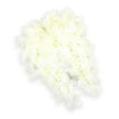 A striking angel-wing sympathy tribute, crafted in serene white, is laid out against a completely white background, so every petal and feather stands out in quiet detail. The wings are shaped from a densely packed bed of small white flowers-most likely compact chrysanthemums or miniature carnations-arranged so closely that they resemble a soft quilt of blooms. Each tiny flower reveals a whisper of pale green or light yellow at its centre, a gentle hint of colour that gives the design depth and the sense of freshly cut stems from a local New Barnet florist's workbench. Surrounding this floral heart, an abundant border of fine white feathers unfurls along the curves and tips of the wings. The feathers are airy and downy, with slightly frayed edges that catch and soften the light, creating an almost glowing halo around the shape. The way they are layered suggests movement and lift, as though these wings might rise gently, echoing the quiet skies above New Barnet's rooftops and gardens. The overall lighting is bright, even, and calm, with only a faint shadow beneath the design to hint at its dimension, like an arrangement resting on a display stand before travelling to a church or crematorium service. This angel-wing tribute conveys a deep sense of peace, innocence, and spiritual care, often chosen by families wanting to send a final message of loving protection. It feels especially fitting for moments of reflection and remembrance, offering a soft, wordless promise of comfort and a gentle journey onwards.